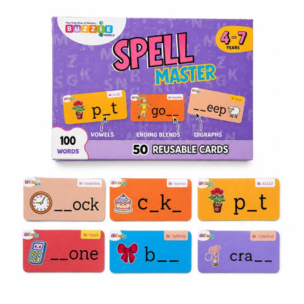 Spell Master | Master Phonics, Vowels & Digraphs | Learning Cards for Kids