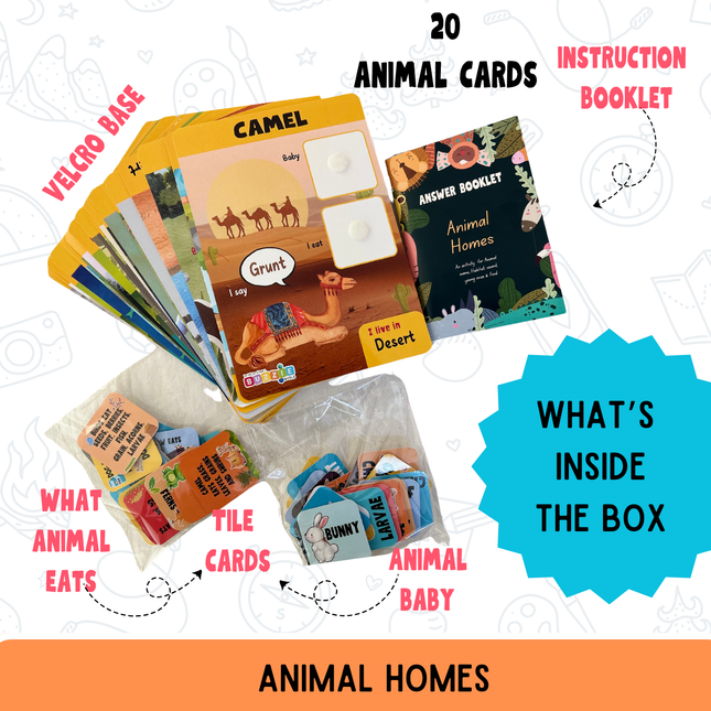 Kids animal habitat matching and memory activity