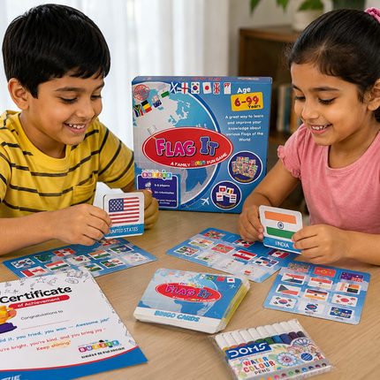 Fun country flag recognition game for homeschool learning