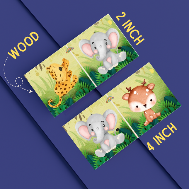 Educational animal matching activity cards for children