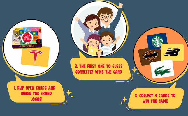 Educational logo quiz activity for school-age children