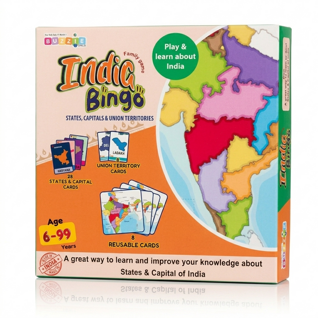 India Bingo educational geography game for families