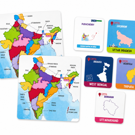 Kids learning Indian states and union territories through play