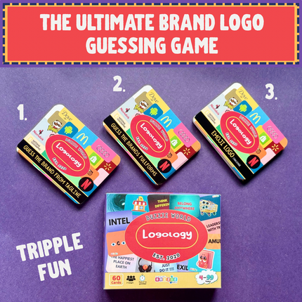 Interactive brand logo guessing cards for children