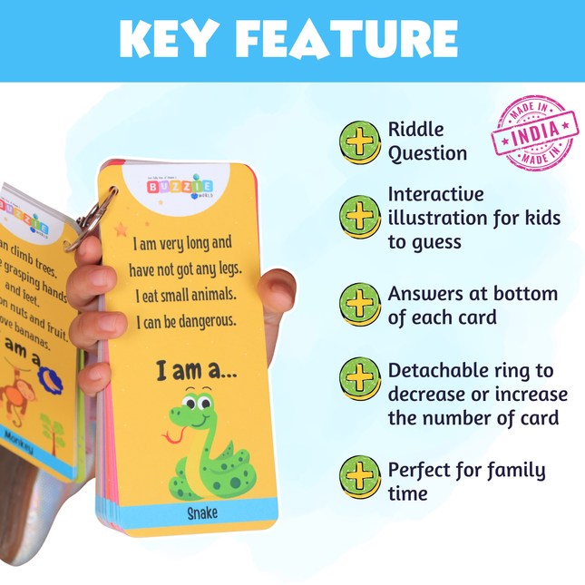 Interactive clue-based trivia cards for children