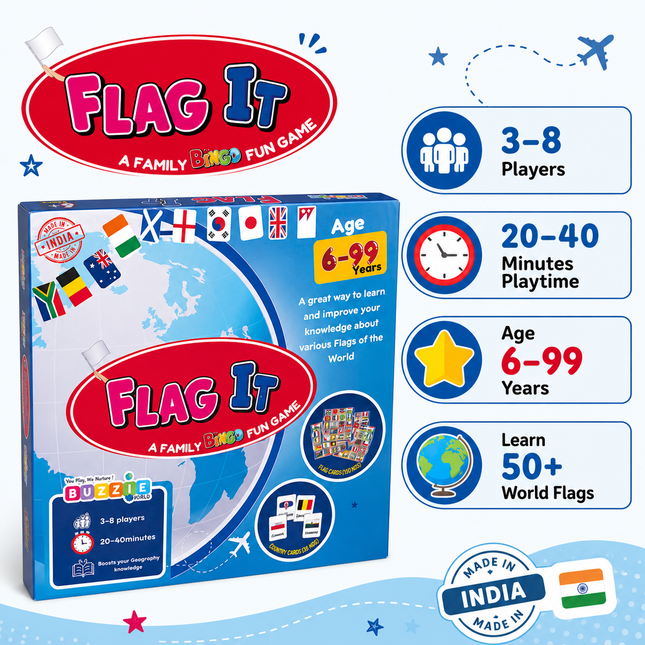 Interactive world flags learning game by BuzzieWorld