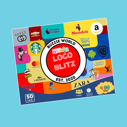 Logo Blitz brand guessing game for kids and families