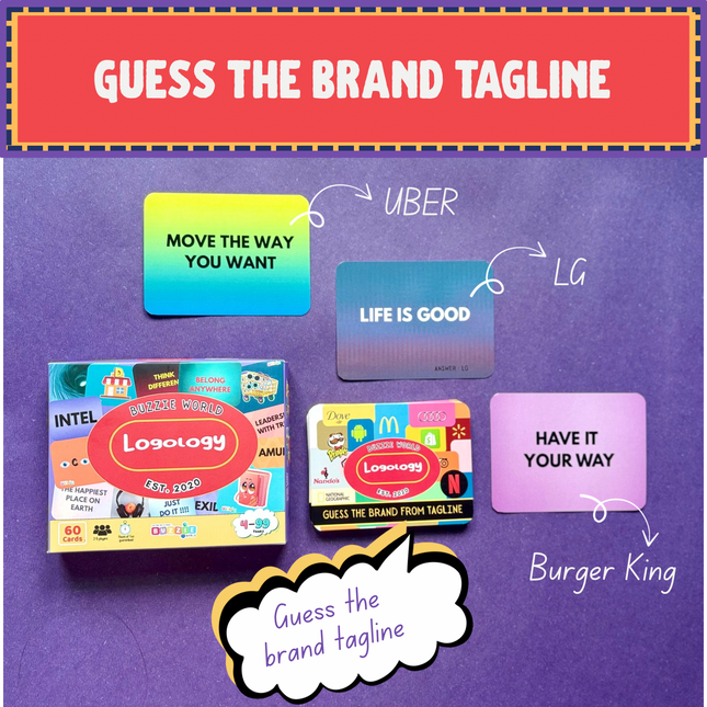 Kids memory and observation activity with famous logos