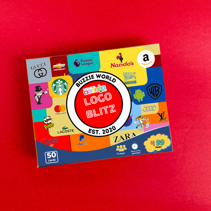 Kids observation and memory game with famous logos