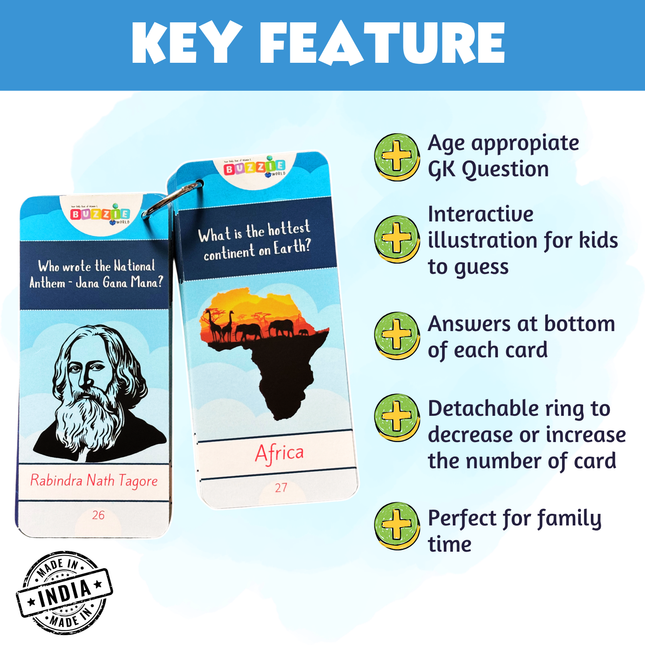 Kids question-answer learning cards for general awareness
