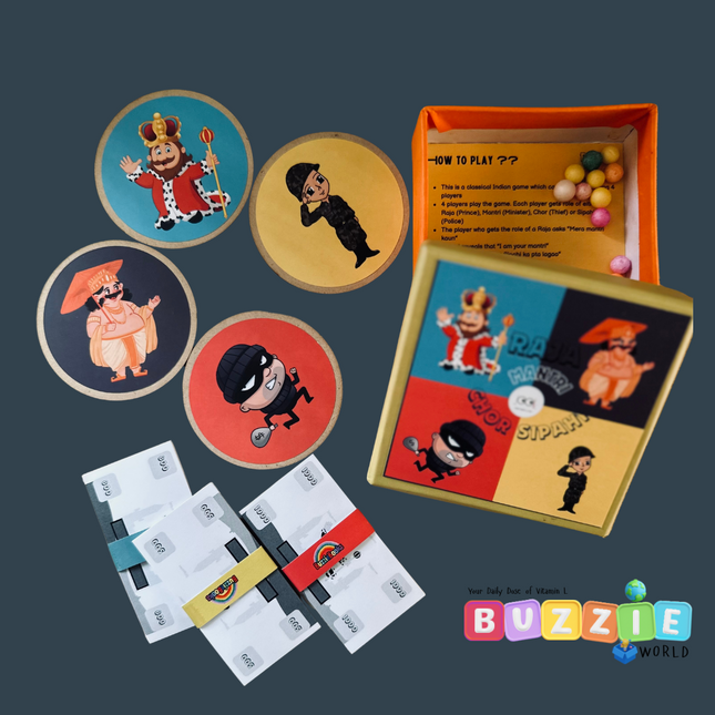 Raja Mantri Chor Sipahi family card game for kids