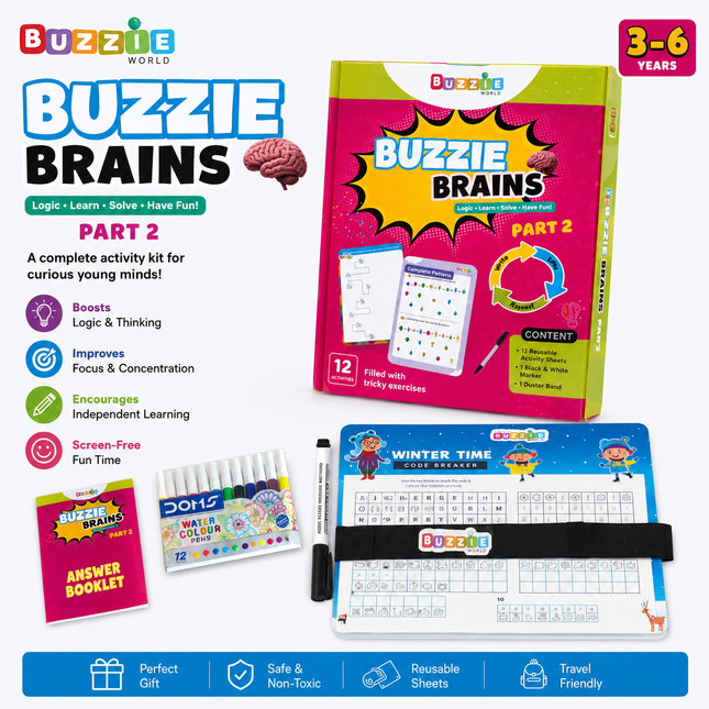Screen-free cognitive development activity kit for preschoolers