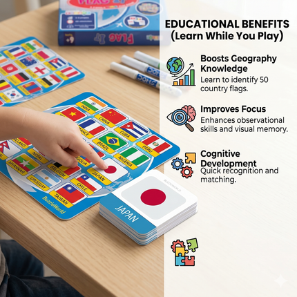 Screen-free geography card game for children