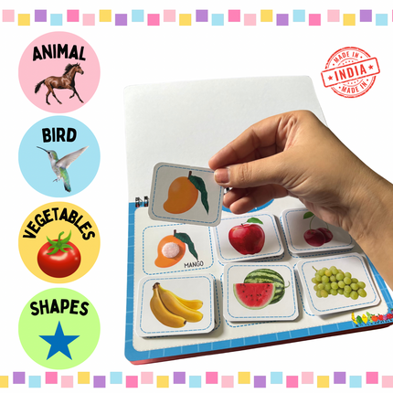 Interactive shapes, colours, and numbers learning binder