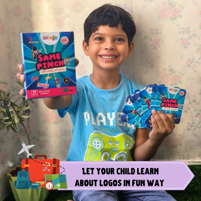 Travel-friendly brand logo learning activity for kids