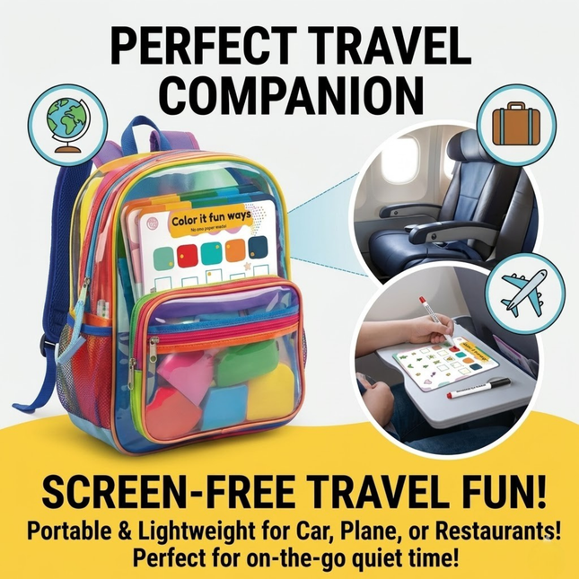 Travel-friendly educational activity mats for preschoolers
