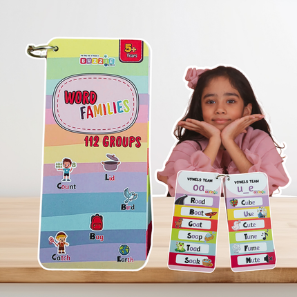 Word Families Flashcards phonics learning cards for kids