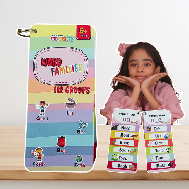 Word Families Flashcards phonics learning cards for kids